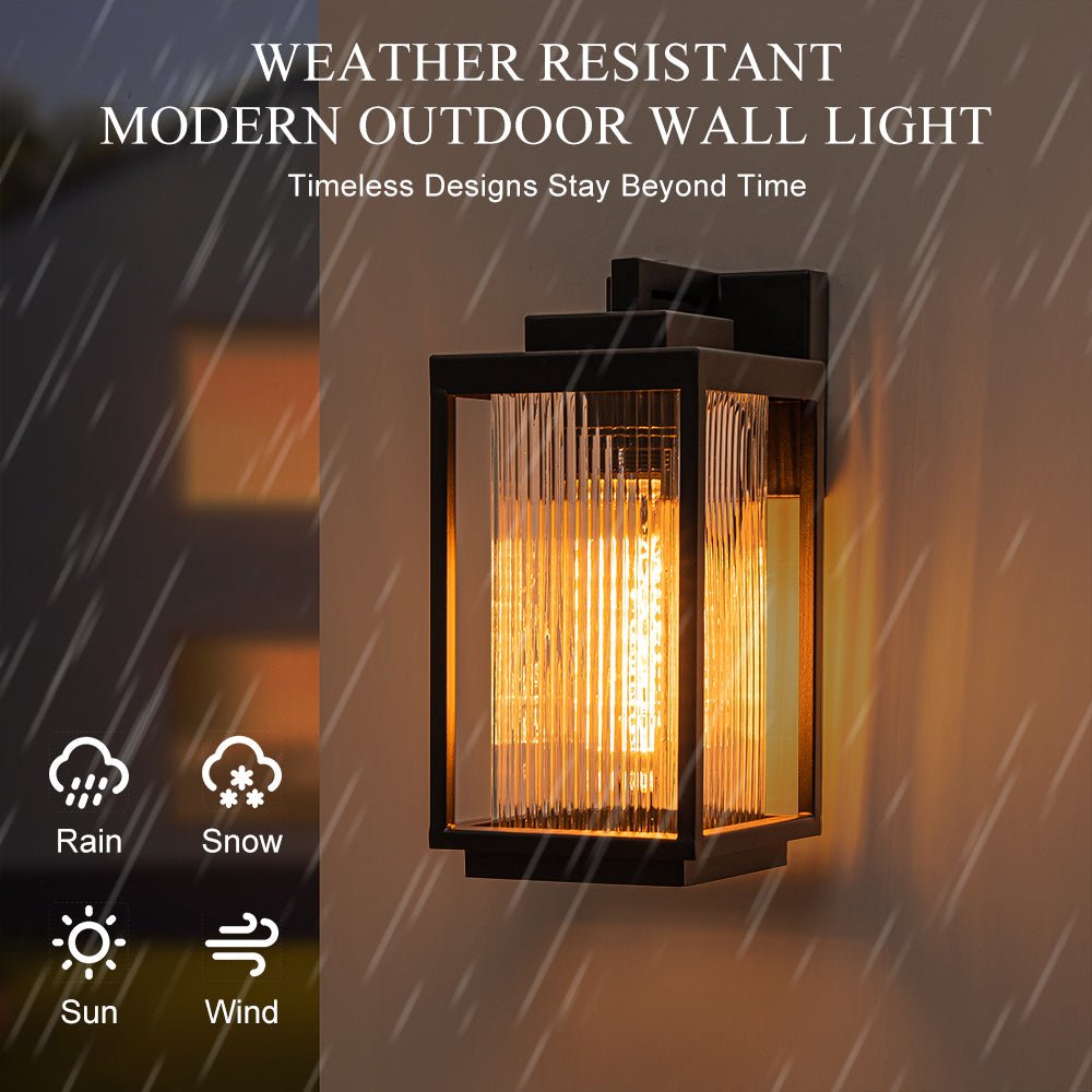 Vireon Outdoor Modern Glass Wall Lantern-Relic Pieces