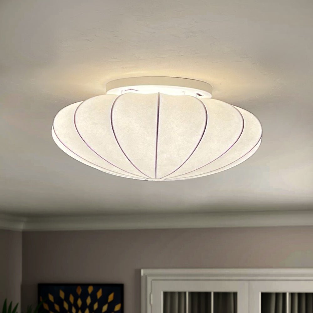 Lunari Mid-Century Modern Silk Flush Mount Light-Relic Pieces