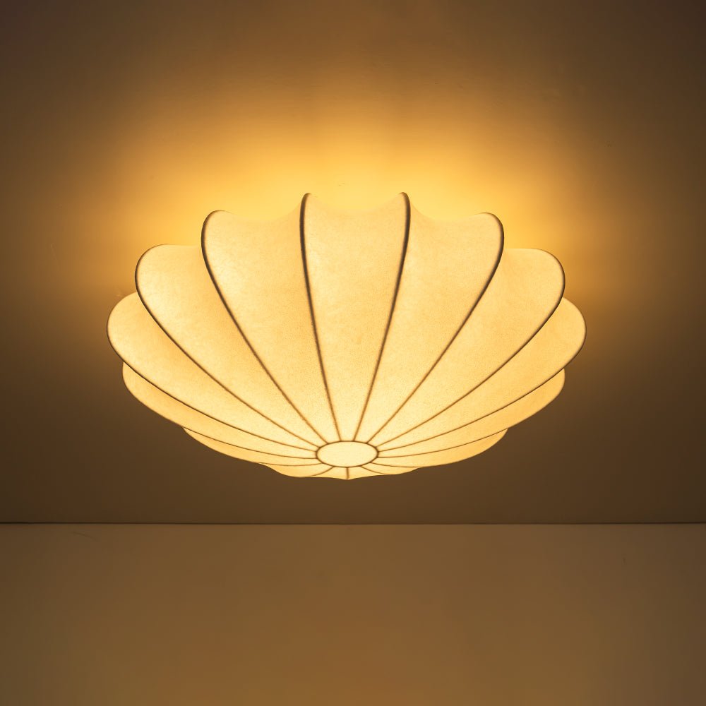 Lunari Mid-Century Modern Silk Flush Mount Light-Relic Pieces