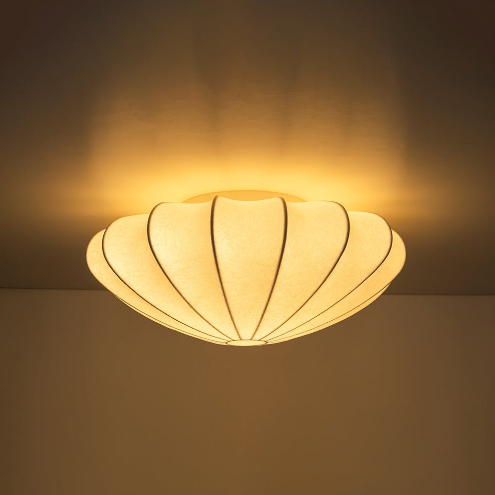 Lunari Mid-Century Modern Silk Flush Mount Light-Relic Pieces