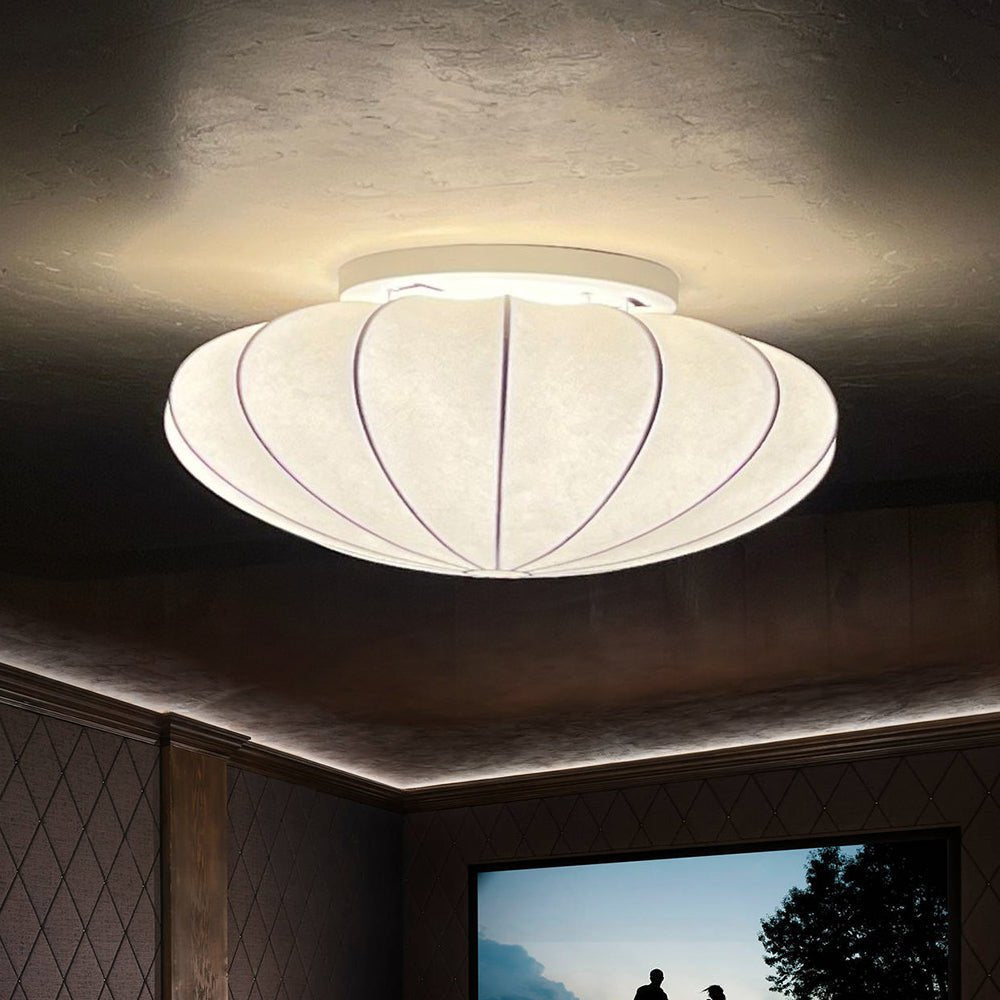 Lunari Mid-Century Modern Silk Flush Mount Light-Relic Pieces
