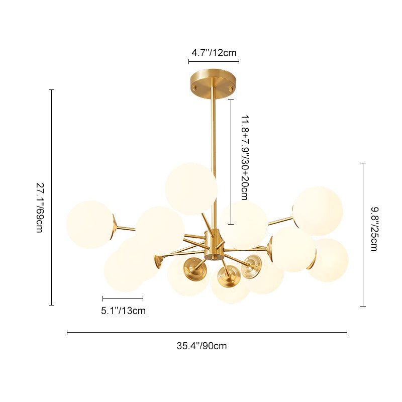 Glazia Minimalist Opal Glass Chandelier-Relic Pieces