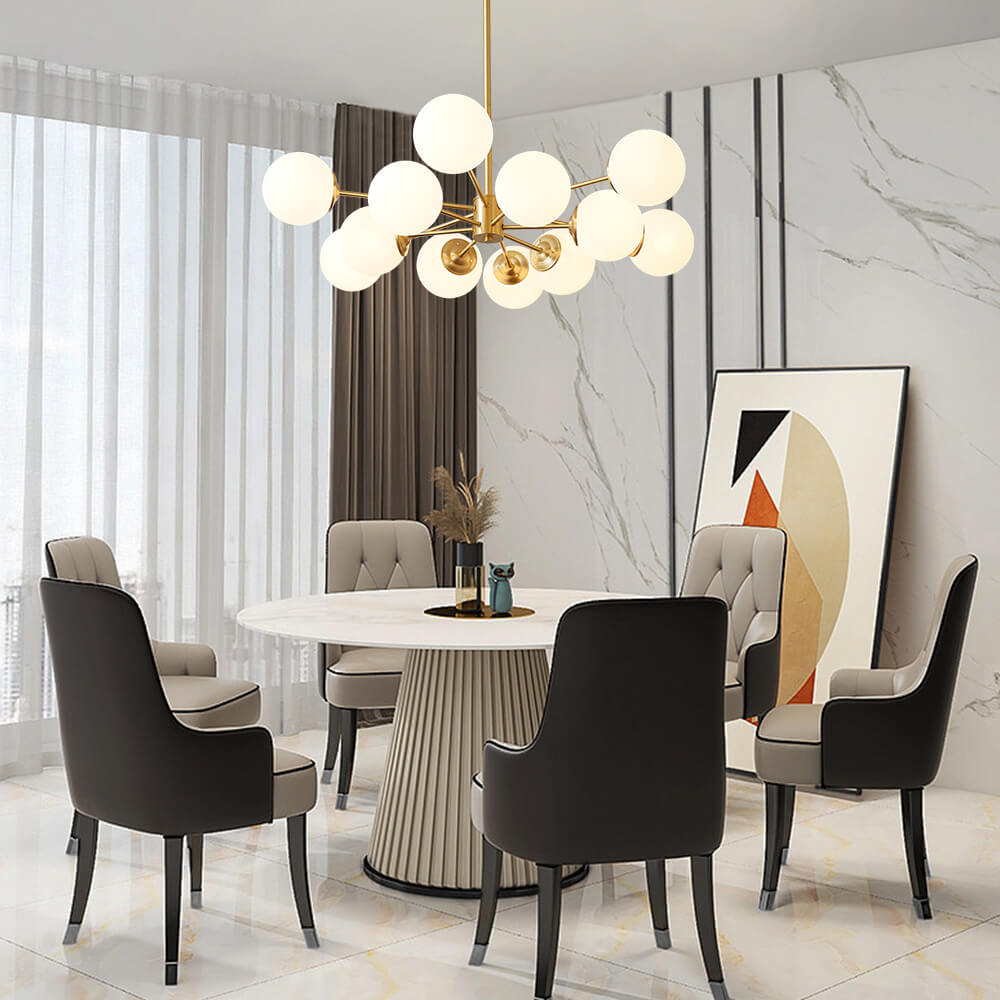Glazia Minimalist Opal Glass Chandelier-Relic Pieces
