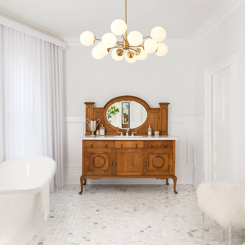 Glazia Minimalist Opal Glass Chandelier-Relic Pieces