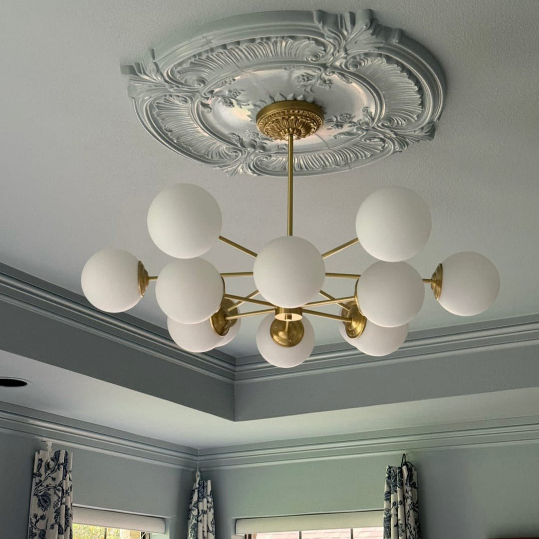 Glazia Minimalist Opal Glass Chandelier-Relic Pieces