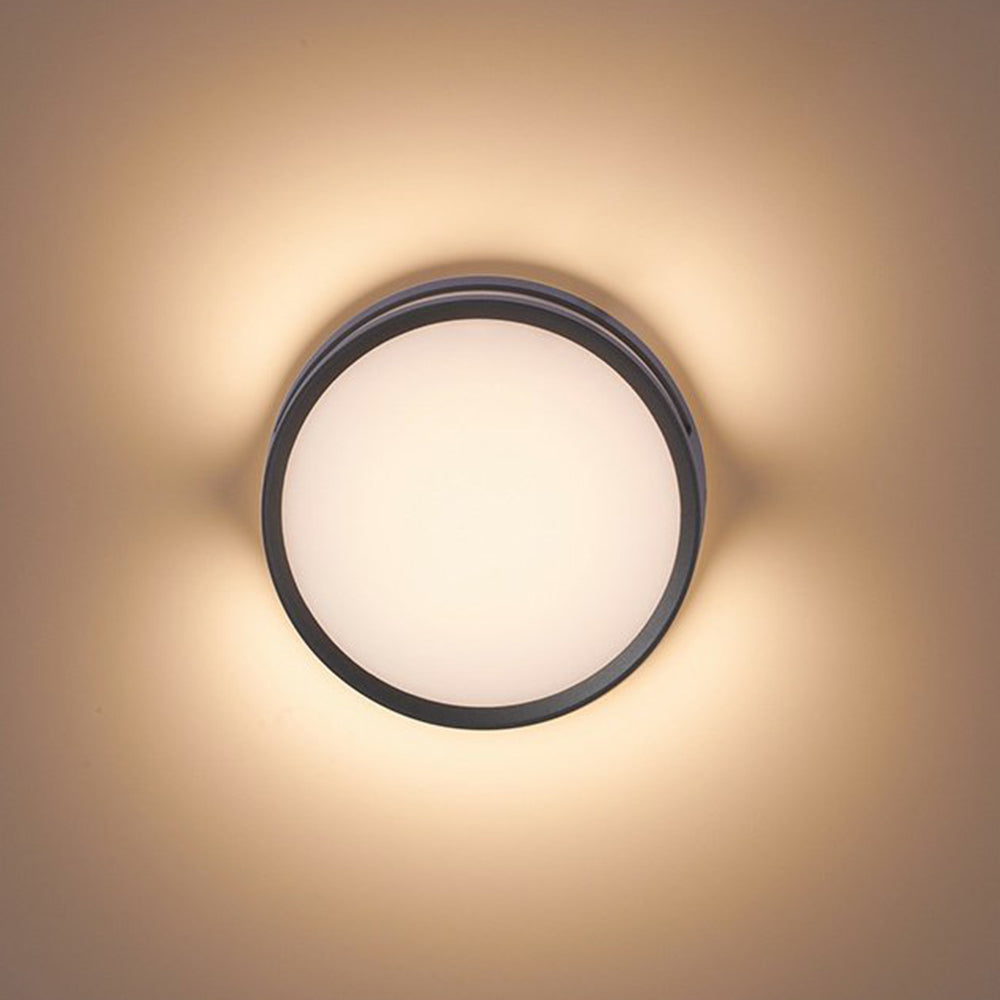 Verupes Modern Round Metal/ Outdoor Waterproof Wall Lamp, Black