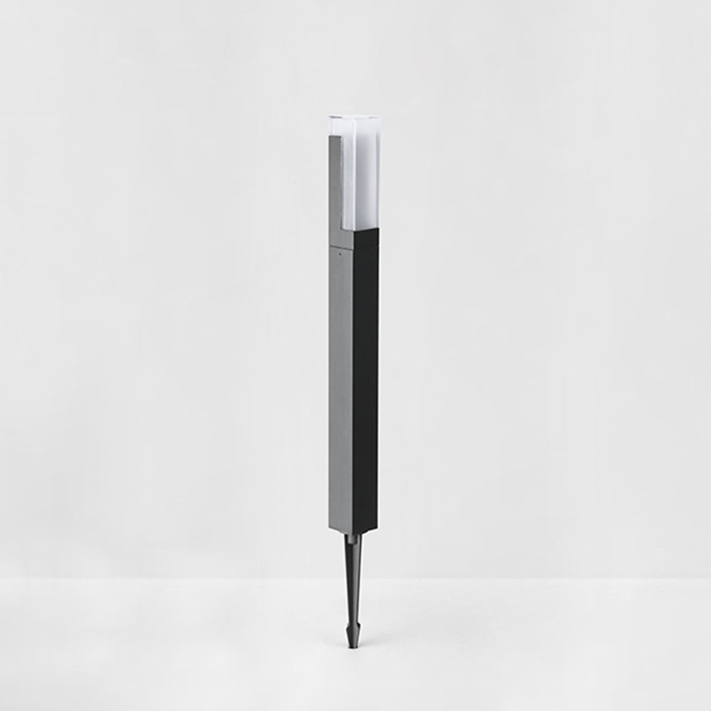 Hetesur Modern Metal Solar Outdoor Path Light, Black