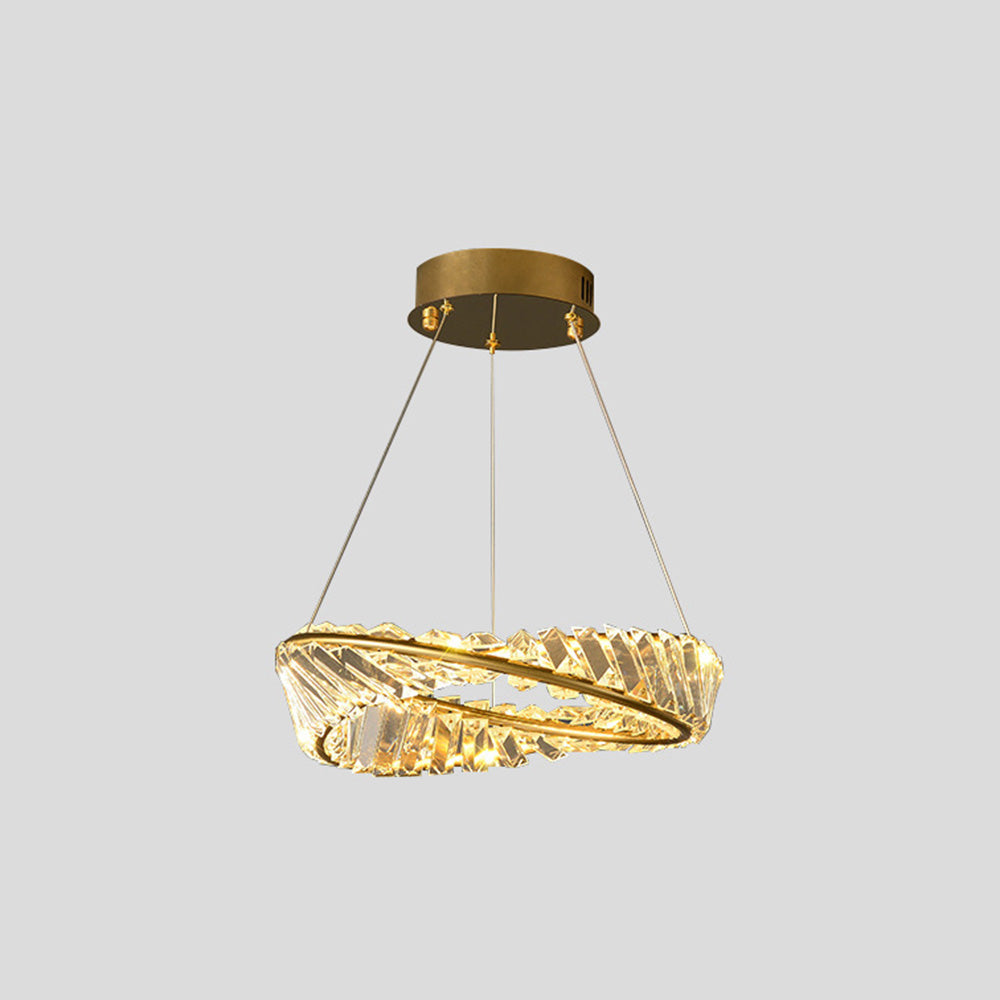 Gusosal Modern Luxury Round Glass Chandelier, Gold