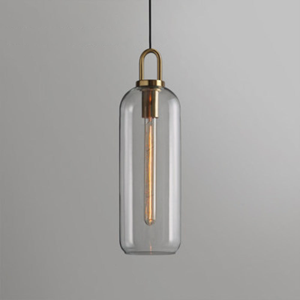 Lumusos Clear& Glass Cylinder Pendant Light, 2 Color