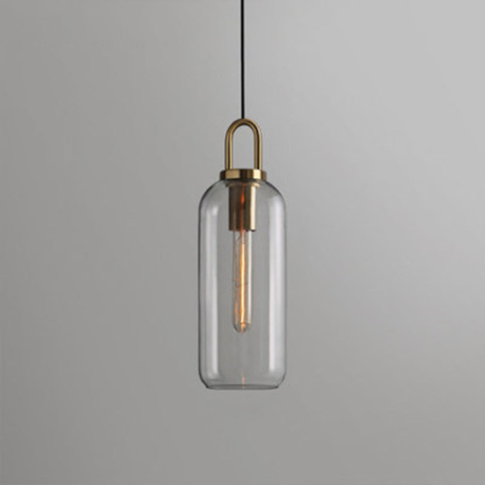 Lumusos Clear& Glass Cylinder Pendant Light, 2 Color