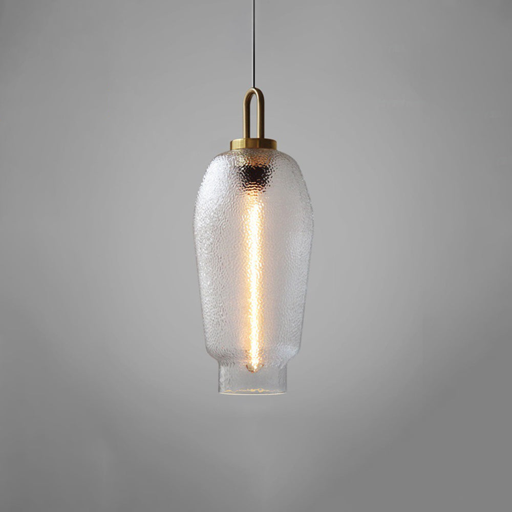 Hakogos Minimalist Blown Frosted Clear Glass Pendant Light