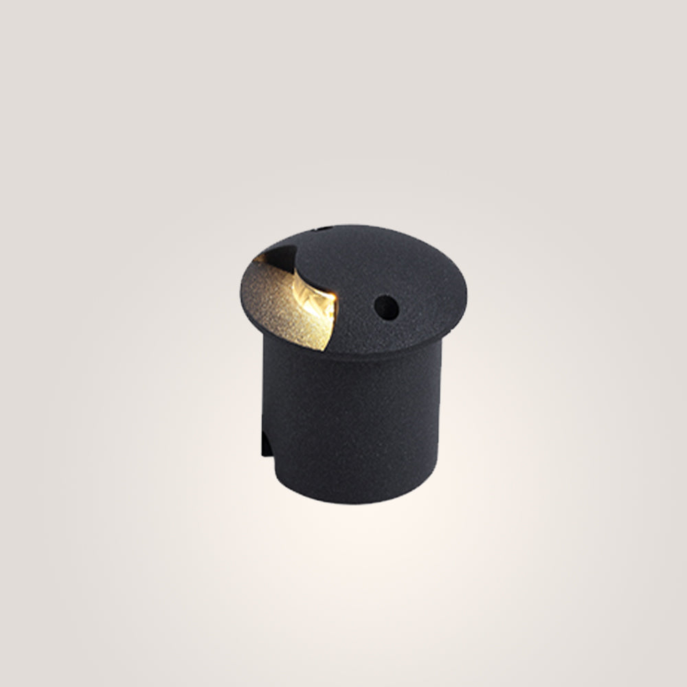 Minelan Metal Cylindrical Outdoor Step/Deck Light, Black