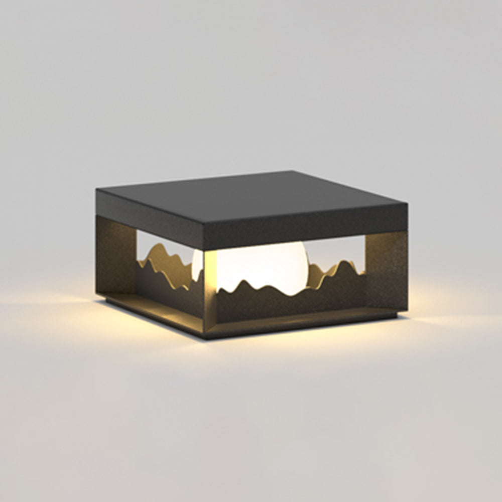 Kanigit Modern Mountain Metal Outdoor Lamp, Warm Light