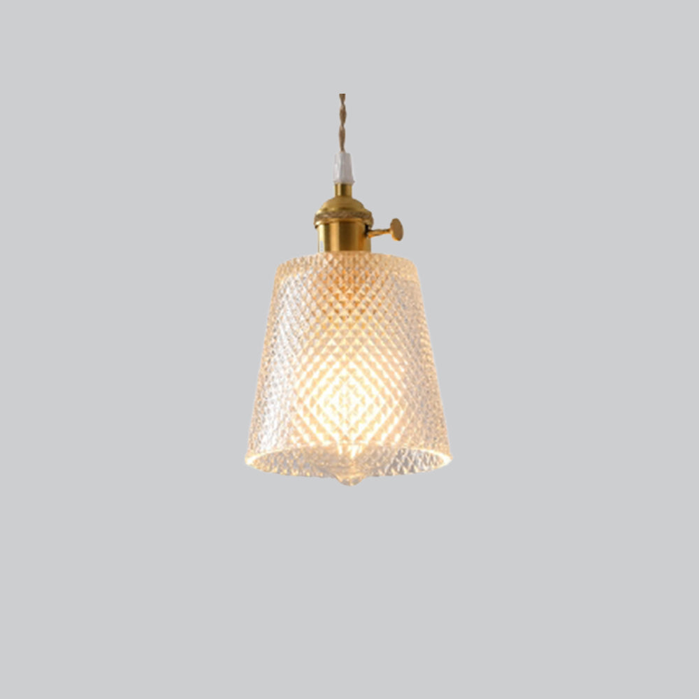 Ledivar Art Deco Blown Brass & Glass Pendant Light, 7 Styles