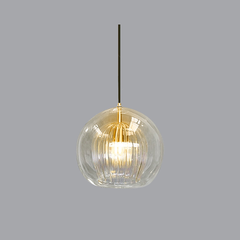 Althio Pendant Light Glass Globe Clear Amber-Relic Pieces