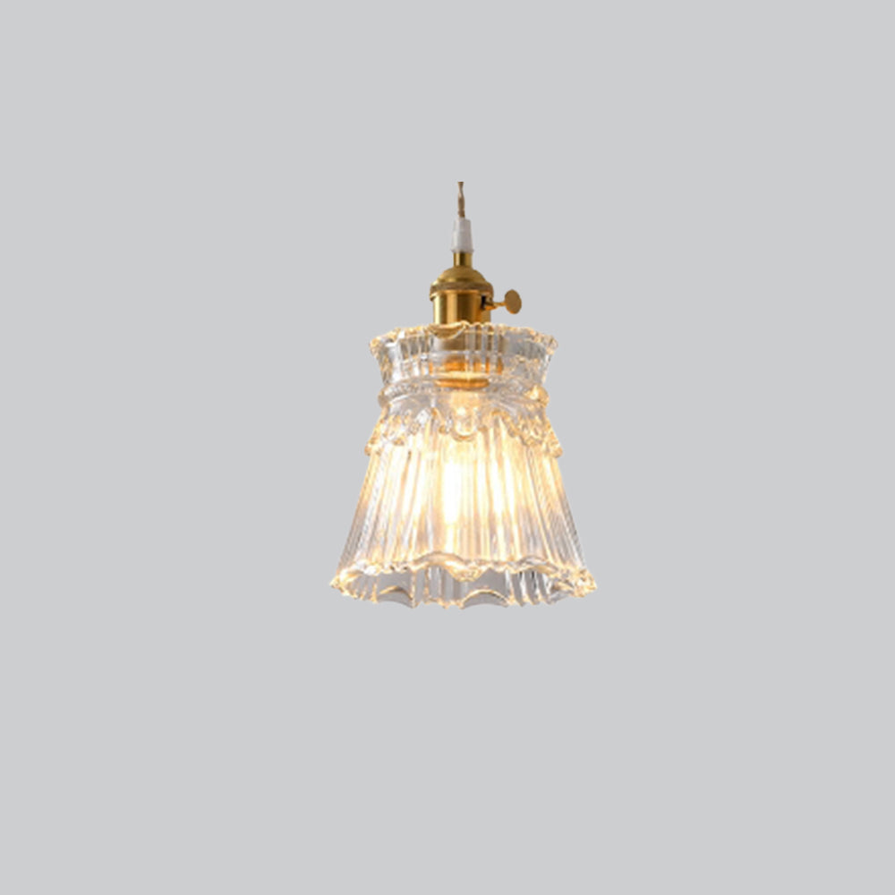Ledivar Art Deco Blown Brass & Glass Pendant Light, 7 Styles