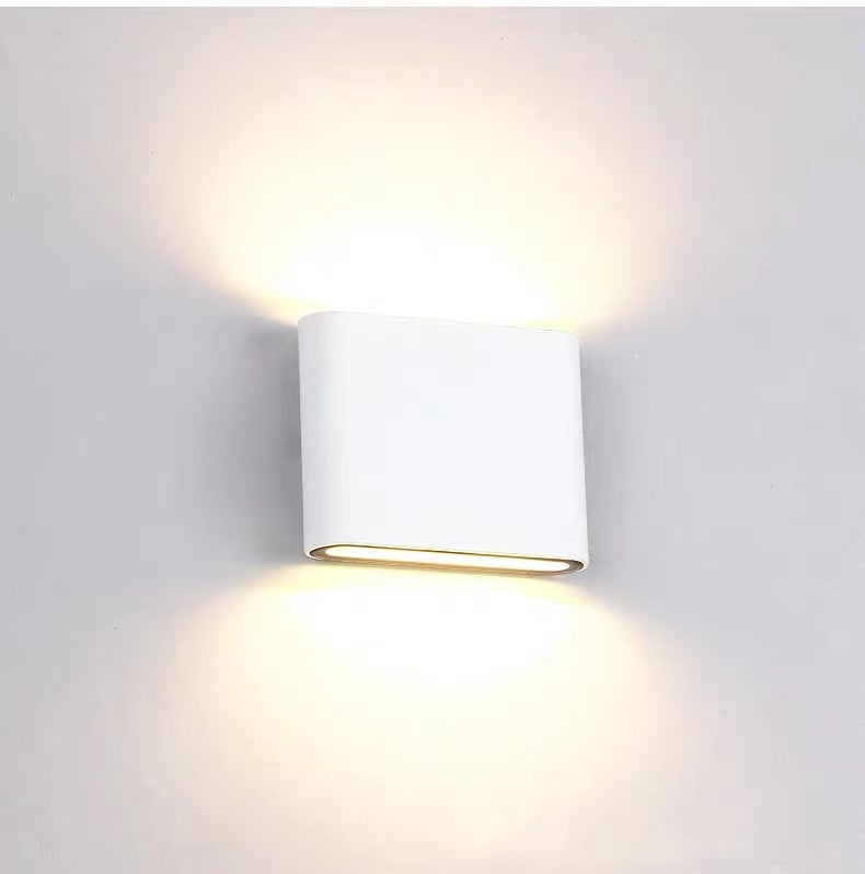 Orix Modern Rectagulart Waterproof Outdoor Wall Lamp, Black/White-Relic Pieces